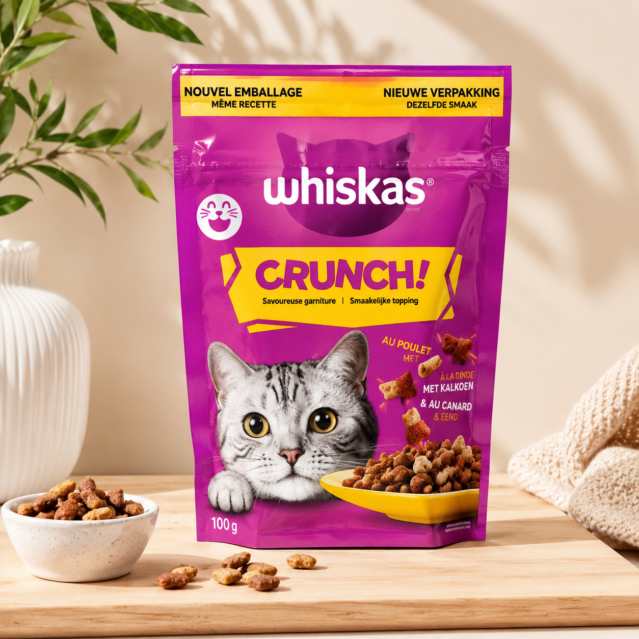 Whiskas Crunch Katzensnacks Geflügel – 100 g