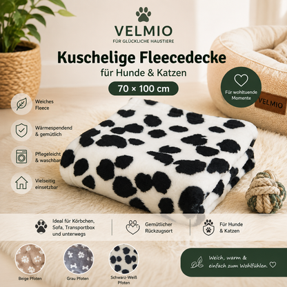 Kuschelige Fleecedecke für Hunde & Katzen | 70 × 100 cm