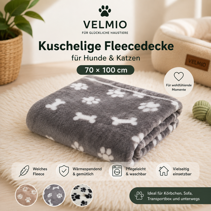 Kuschelige Fleecedecke für Hunde & Katzen | 70 × 100 cm