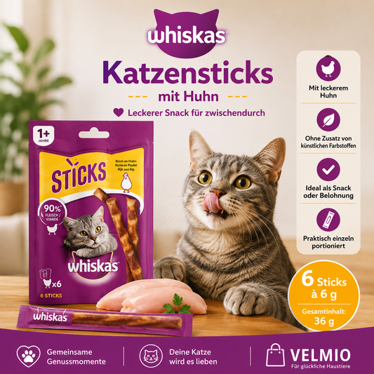 Whiskas Katzensticks Huhn – 6 × 6 g