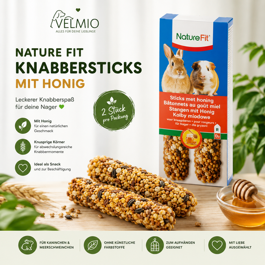 Nature Fit Knabbersticks mit Honig für Nager – 2 Stück